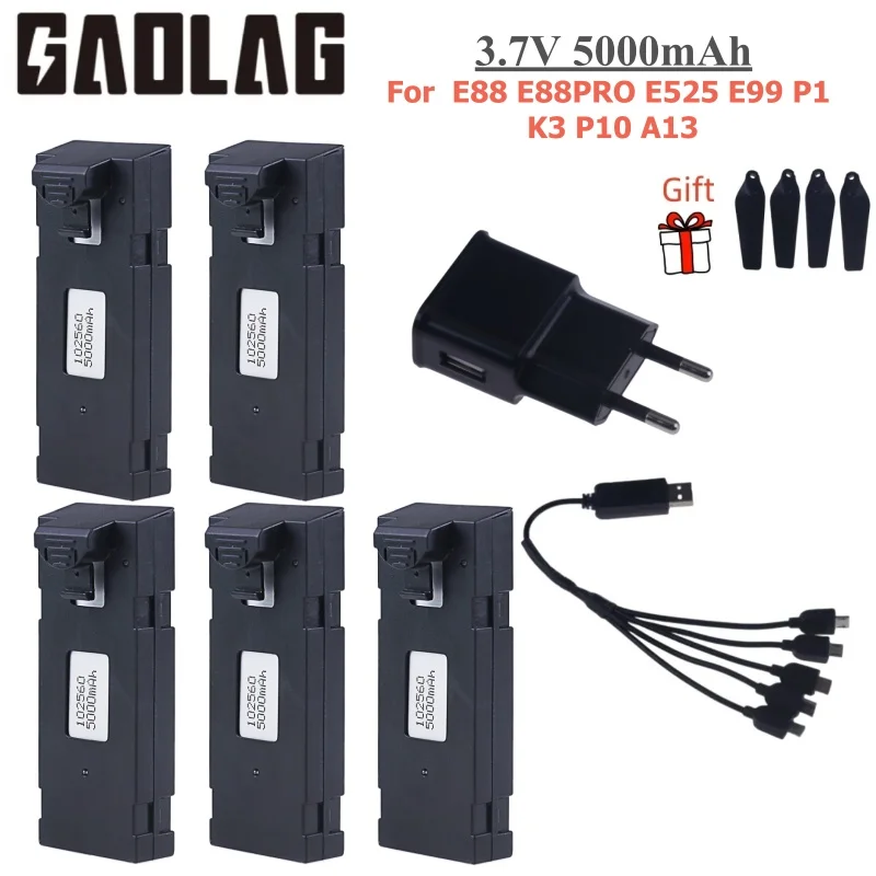 Оригинальный аккумулятор E88 3 7 в 5000 мАч литий-полимерный для радиоуправляемого