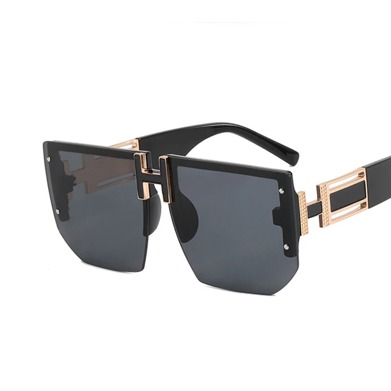 

Woman Man Sunglass Letter H Frameless Sun Glasses Polygonal Modern Retro Sunglasses Fashion Metal Tide Sunglasses