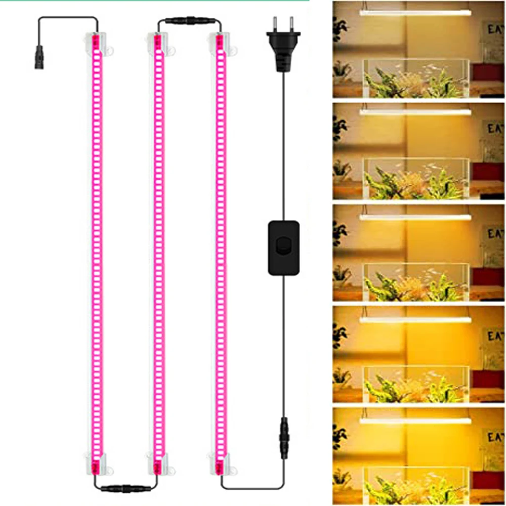

50/30cm LED Plant Light Strip 30-50cm LED Grow Lamp Tube with Plug Sun Spectrum Fill Light For Plant Grow Indoor