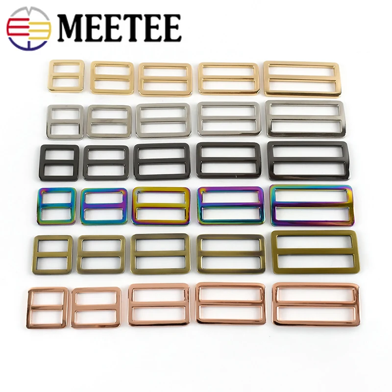 

10Pcs 20-50mm Bags Strap Buckles Metal Slider Tri Glide Adjust Belt Buckle for Webbing Shoes Clothes Leather Part Accessories