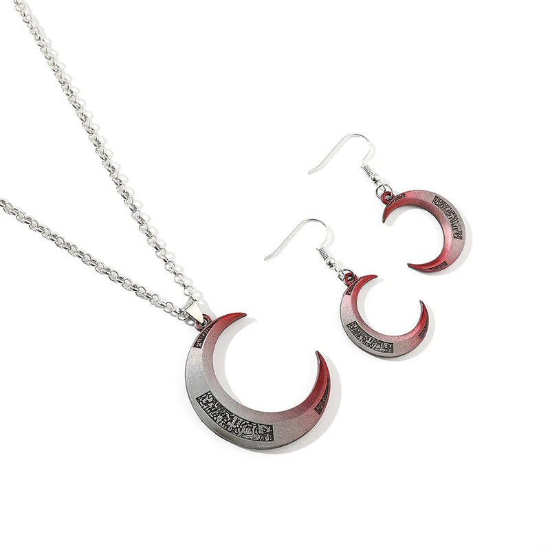 Ожерелье и серьги из сплава для косплея с супергероями фильма Луна Рыцарь Марк -