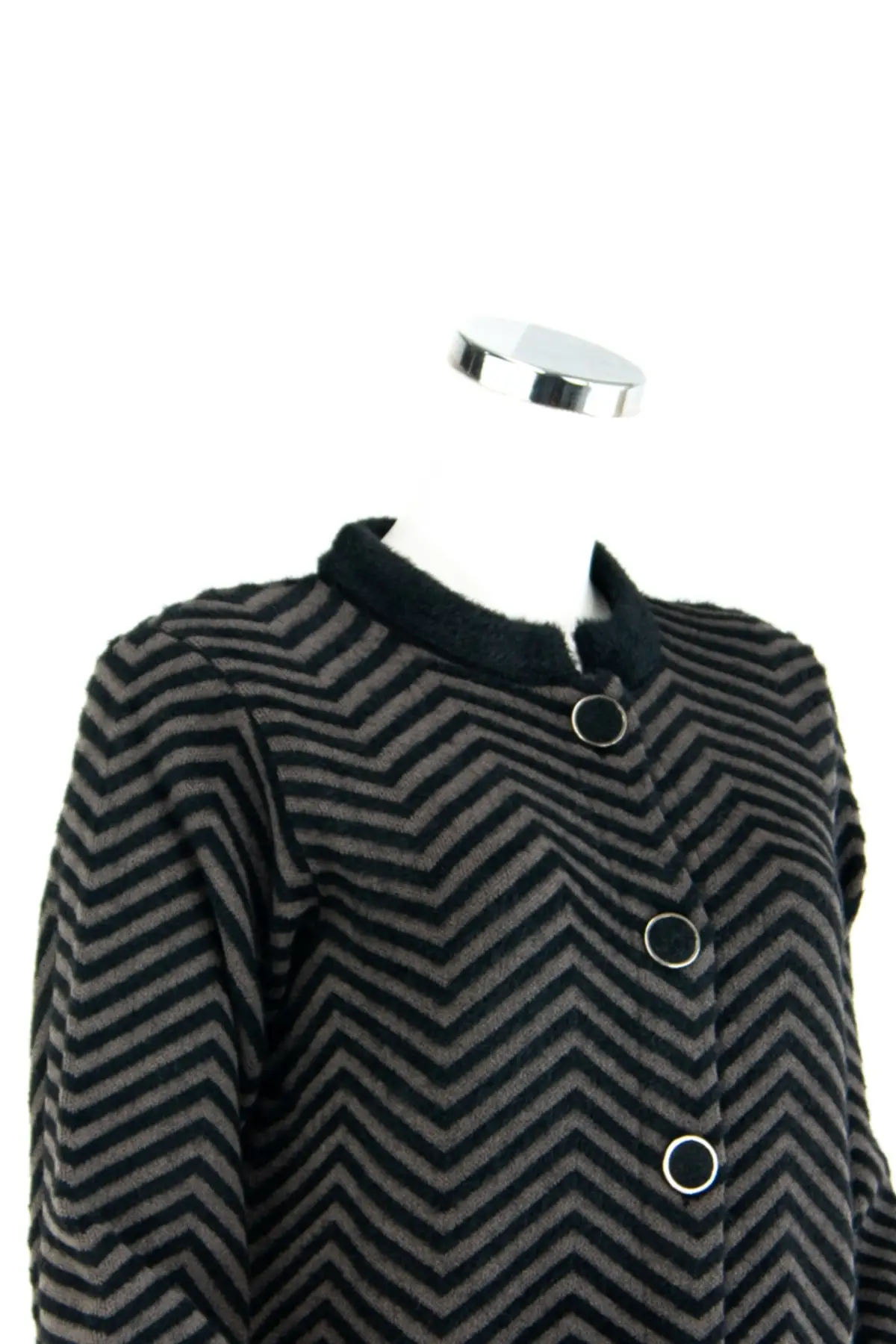 

Женский кардиган с принтом, Зимние Повседневные свитера из ангорской шерсти с карманами на пуговицах и круглым вырезом из лайкры