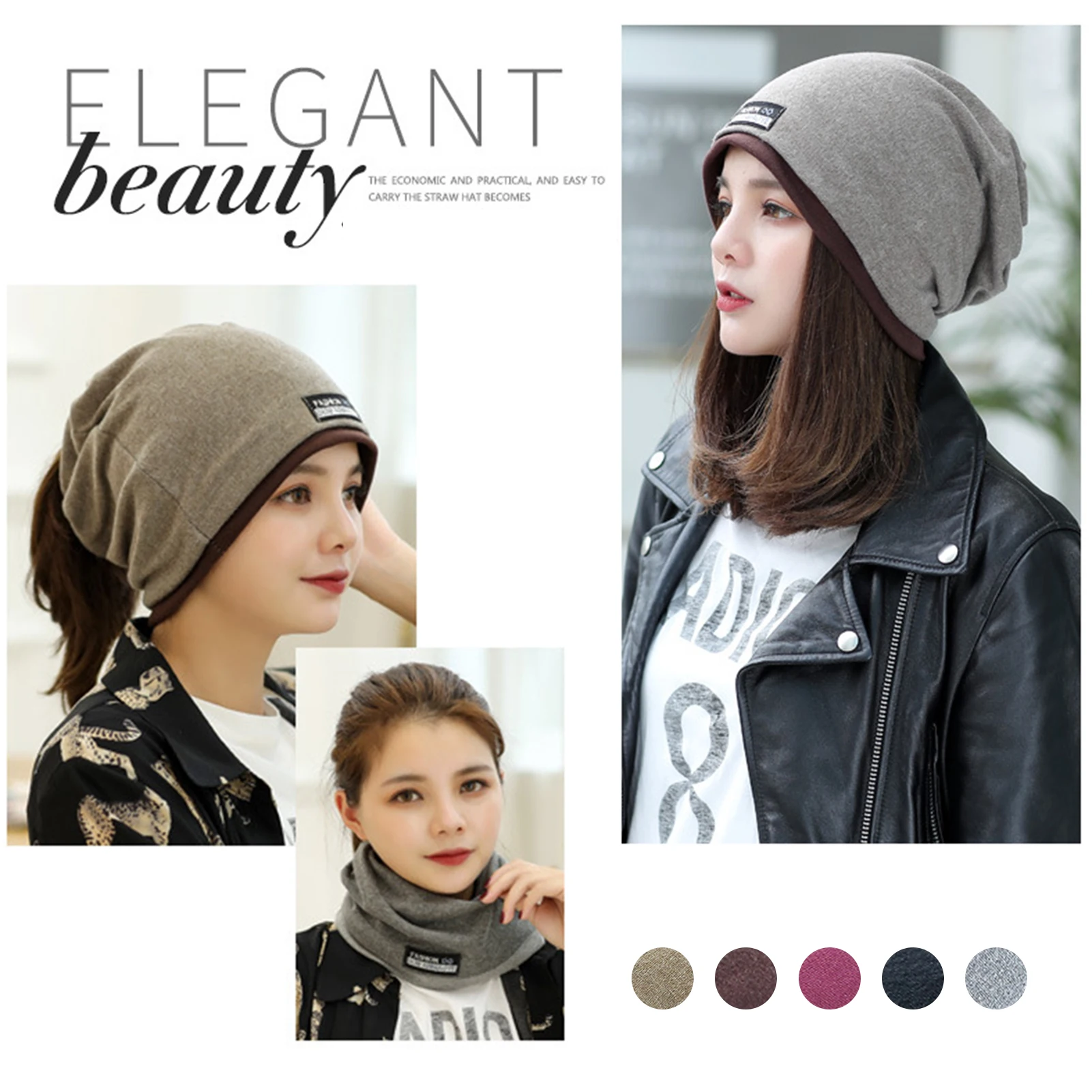 

Slouchy Beanie Hat for Men and Women Elasticity Lightweight Cotton Hat Unisex Classic Cap Breathable Lined Best Sale-WT