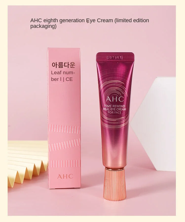 Корейская косметика AHC Ageless Real Eye Cream for Face 30мл Сезон 8 Антивозрастной уход за кожей вокруг глаз, увлажнение и борьба с темными кругами.