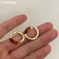 tirnanog unique design color matching earrings fashion circle contracted classic luxury geometry type c stud earrings