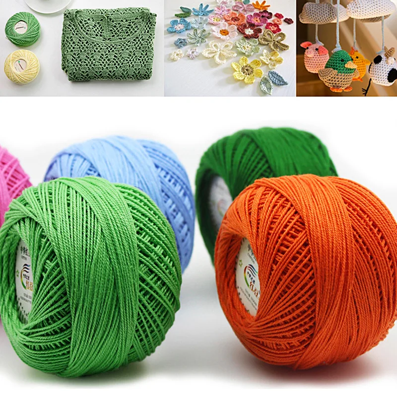 

Colorful Lace Yarn Thread Thin Cotton Crochet Yarns DIY Hand-Knitting Craft Soft Comfortable Machine Crochet Threads Hot Sale