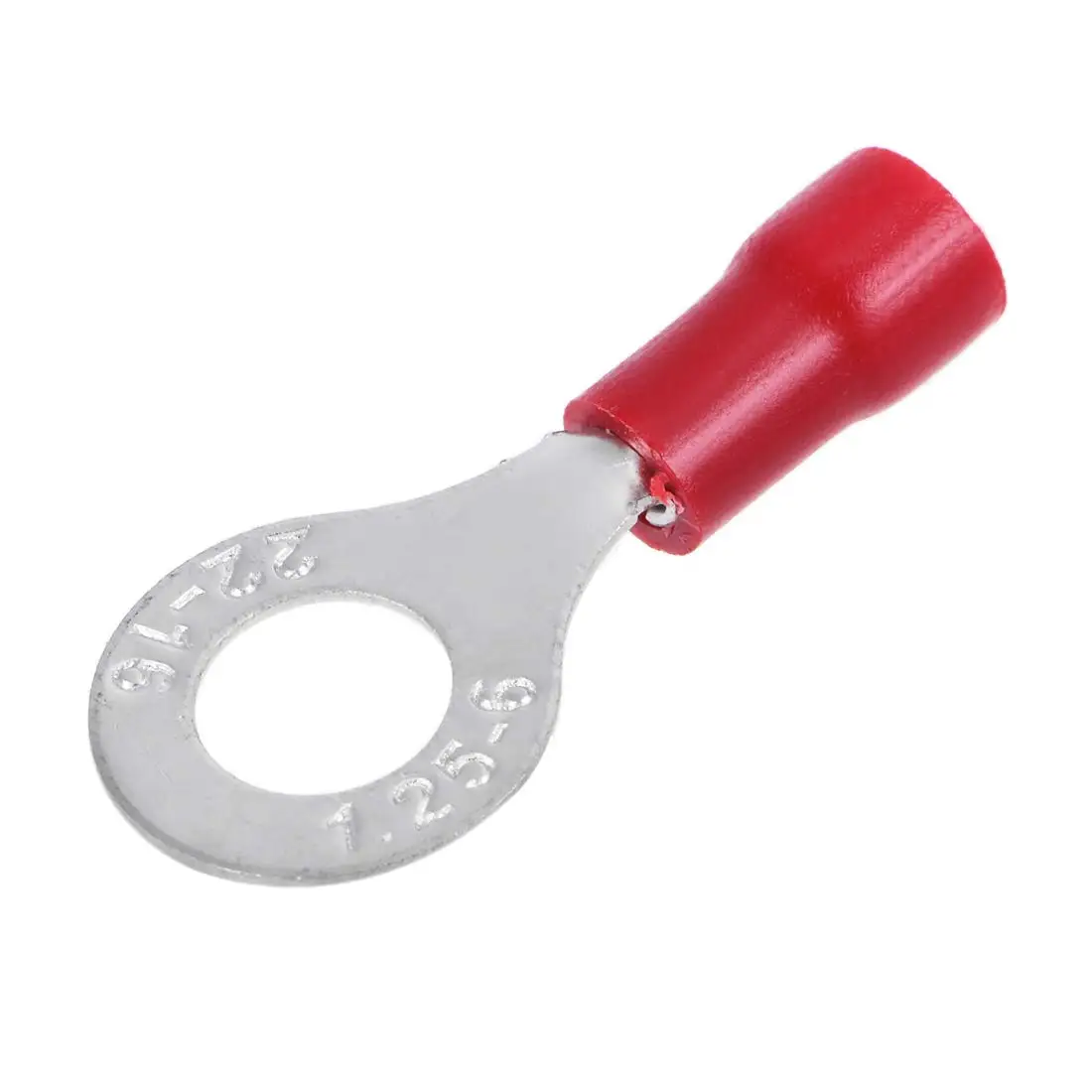 

RV1.25-6 Insulated Electrical Crimp Terminal, Ring Spade Wire Connector for AWG22-16 50Pcs