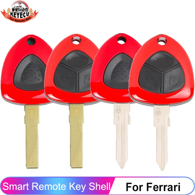 

KEYECU 1/3 Button Replacement Blank Fob Key Case Remote Smart Key Shell Cover For Ferrari 458 FF 599GTO 430 458 360 612