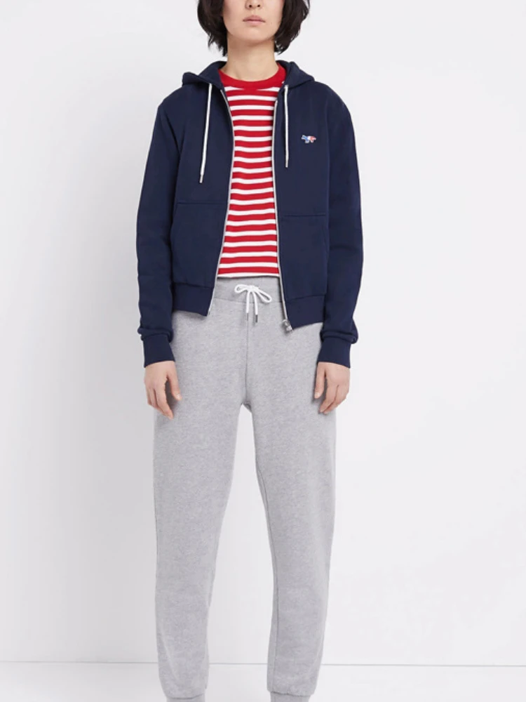 

Новинка для ранней осени и зимы три цвета с вышивкой лисы лоскутное худи на молнии кардиган пальто