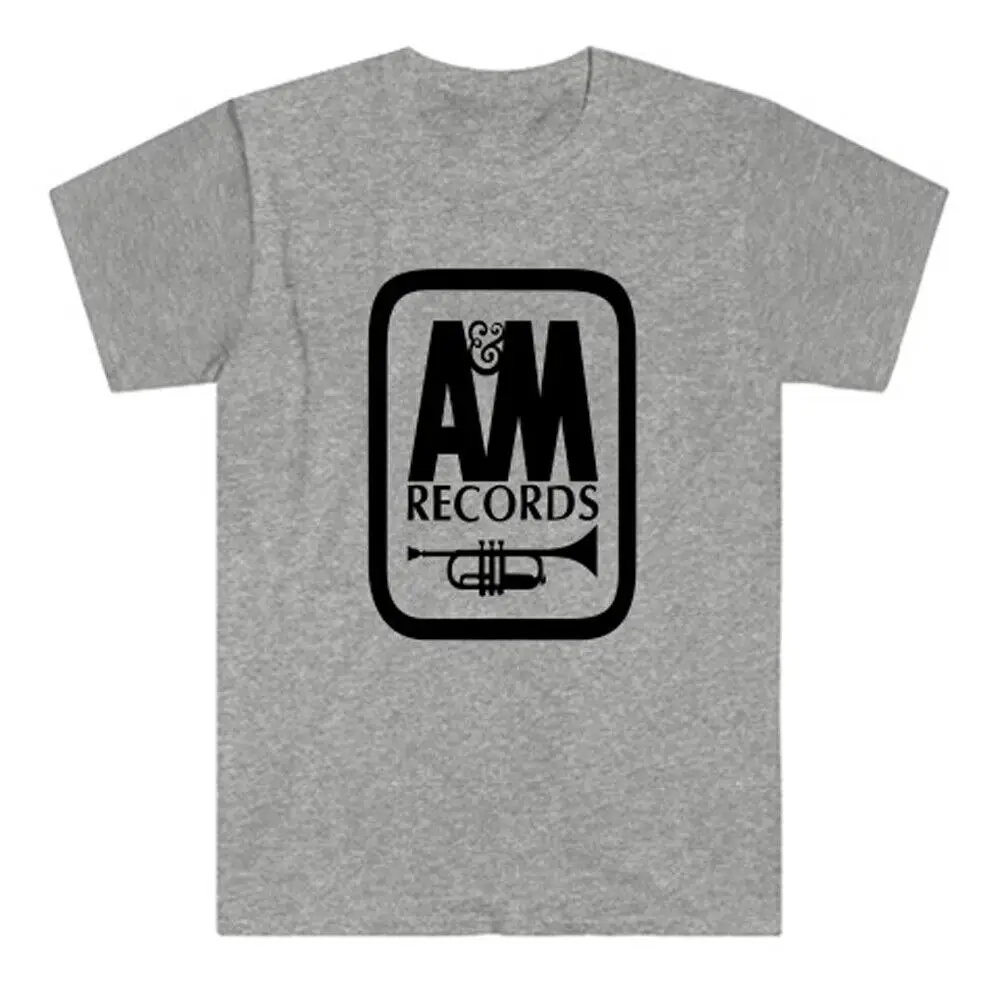 A&M Records Logo Men'S Grey T-Shirt Size S To 5Xl