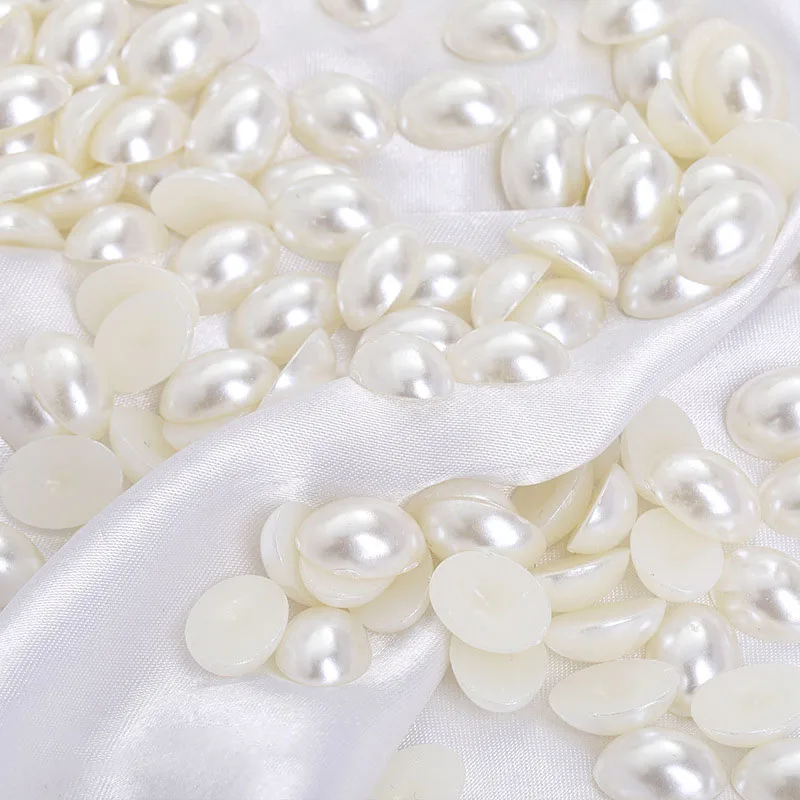 

100 г овальные полукруглые бусины из АБС-пластика с имитацией жемчуга для поделок ручной работы материалы для дизайна ногтей ожерелье серьги ювелирные аксессуары