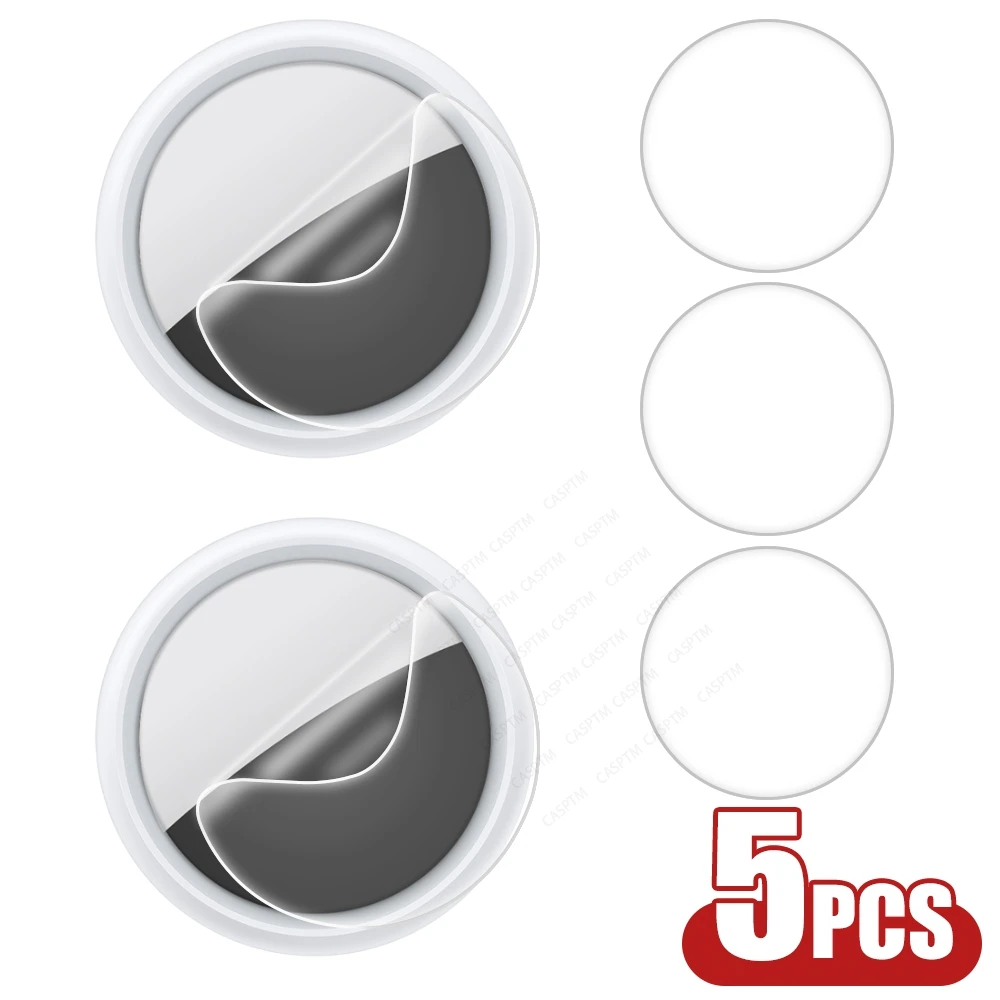 

3/5Sets Curved Full Cover Hydrogel Film For Apple Airtag Locator Tracker Soft Screen Protector Film Not Glass For Air Tags Film