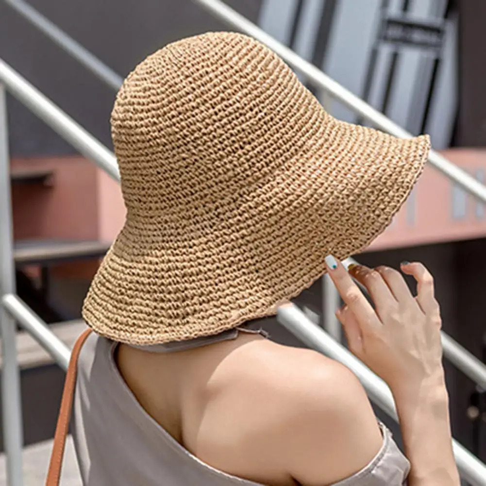 

Great Sun Hat Solid Color Sunscreen Women Hat Good-looking Straw Hat