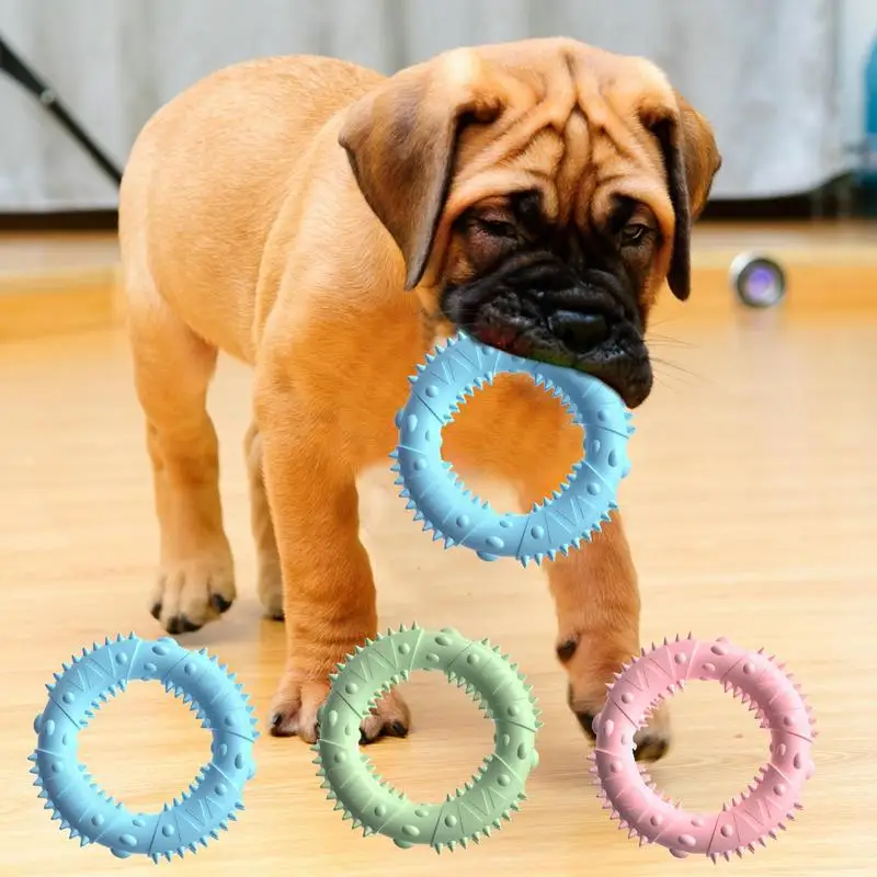 

Игрушки-грызунки для собак в форме кольца, игрушки хорошего качества для крупных пород, разработанные со множеством выступающих забавных собак, жевательные игрушки для щенков