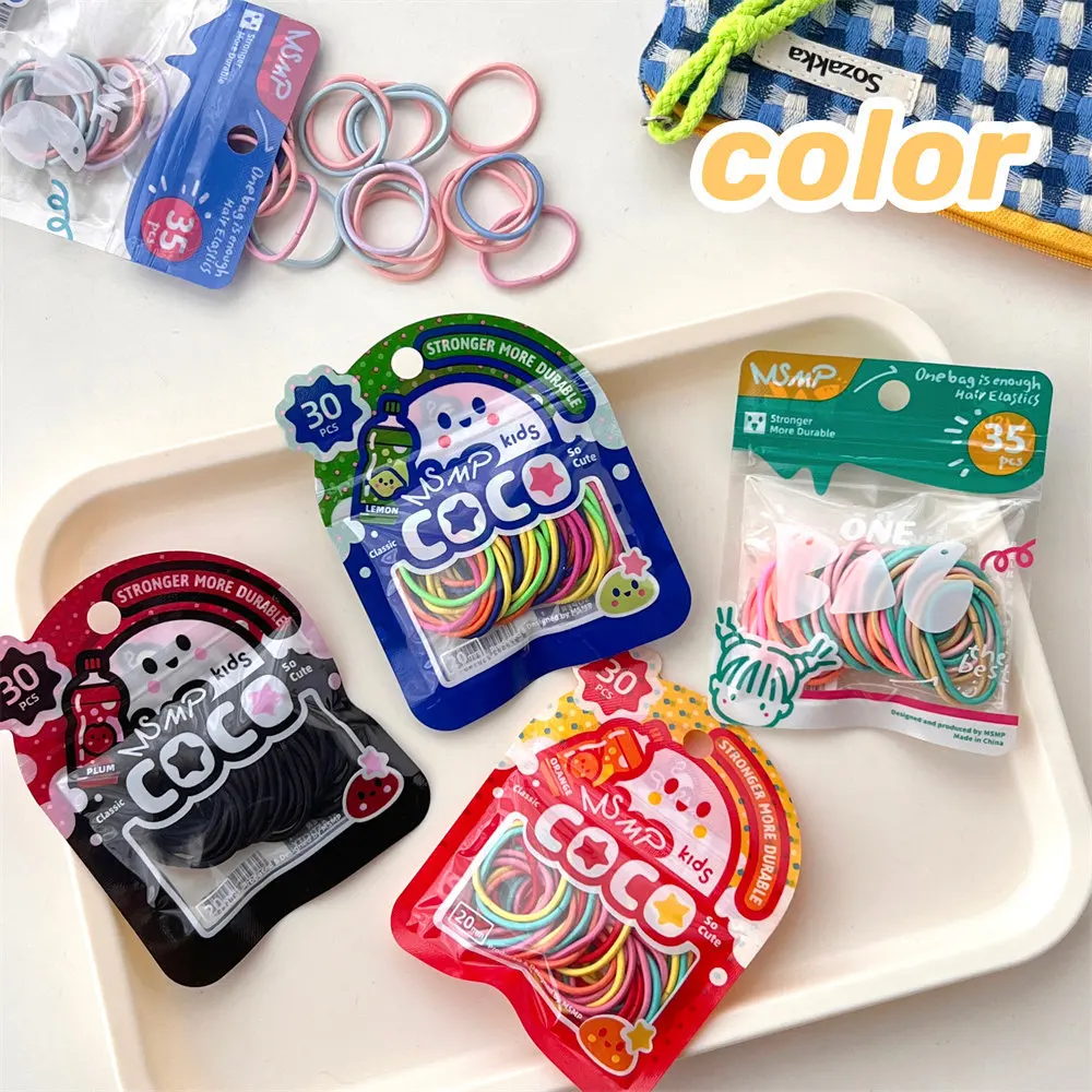 30 шт. детская высокоэластичная петля для волос ярких цветов веревка простая без