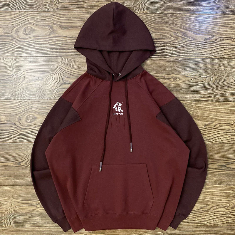 

ADER ERROR Sweatshirt with Letter Embroidery Men Women 1:1 High Quality Loose Color Block ADER Hooded Pullover