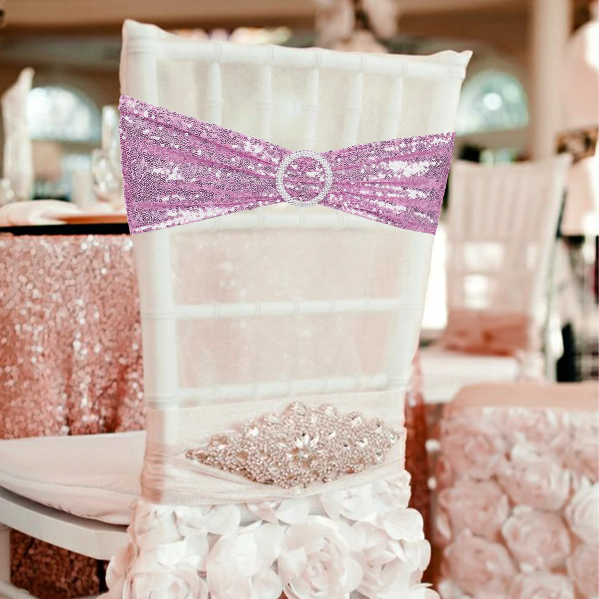Sash Bows Chair Bands With Buckle Wedding Party Hotel Banque