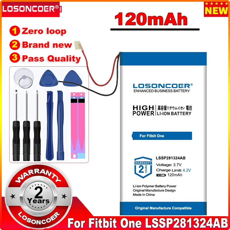 LOSONCOER 0 цикл 100% Новый 120 мАч WL-FBT06 Аккумулятор для Fitbit One LSSP281324AB в наличии