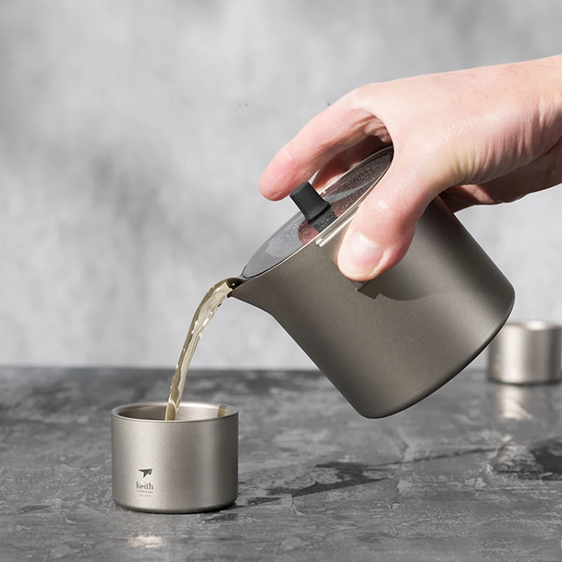 Набор нетоксичных титановых чайных чашек Keith бактериостатическая посуда уличная