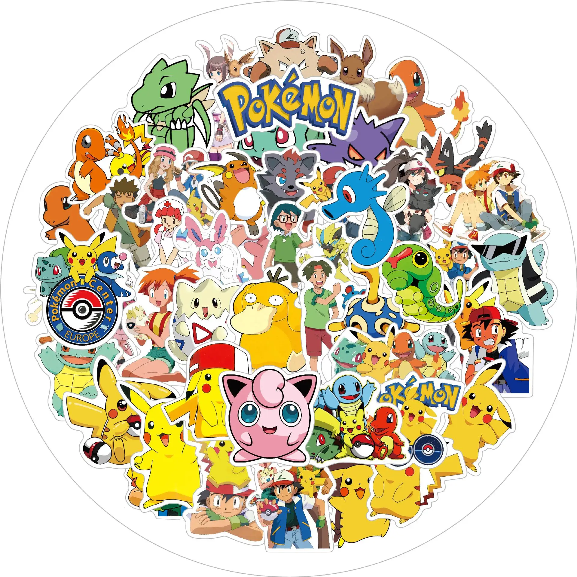 

50PCS Pokemon Pikachu Super Mary Mario Stickers Anime Waterproof Luggage Laptop Guitar Moto Car Sticker Boy Girl Kids Gift Toys