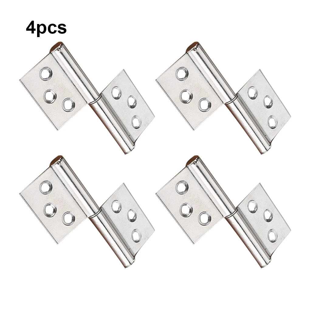 

4 Pieces Stainless Steel Door Hinge Detachable Multifunctional Cabinet Wardrobe Drawer Hinges Front Doors Closer