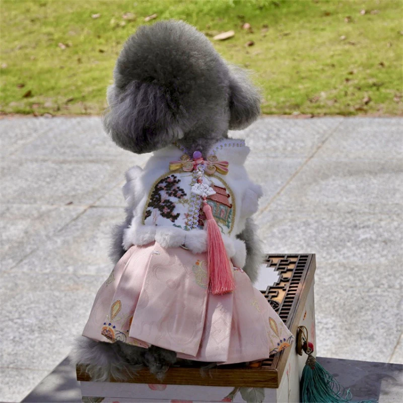 Winter Dog Clothes New Year Pet Dress Warm Cat Puppy Coat Yorkshire Pomeranian Maltese Bichon Poodle Schnauzer Clothing Apparel