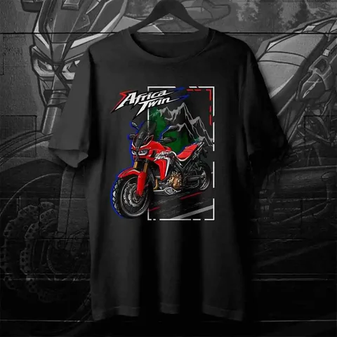 Классическая мотоциклетная футболка Africa Twin CRF1000L 2016-2019, повседневная мужская футболка из 100% хлопка с круглым вырезом и короткими рукавами