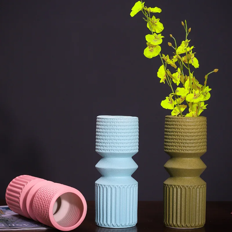 

NEW 2022 Nordic INS Vases Decor Rustic Home Decor Modern Garden Decor Ceramic Vase Fashion Dried Flowers Vase Decor Ornament