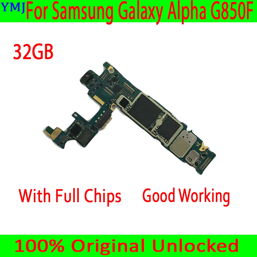 

Free Shipping Mainboard 32GB For Samsung Galaxy Alpha G850F Motherboard 100% Original With Android System Logic Board Good Work