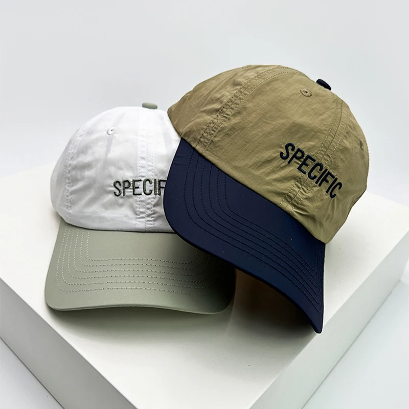 Новинка мужская и женская быстросохнущая бейсболка с цветными блоками надписями