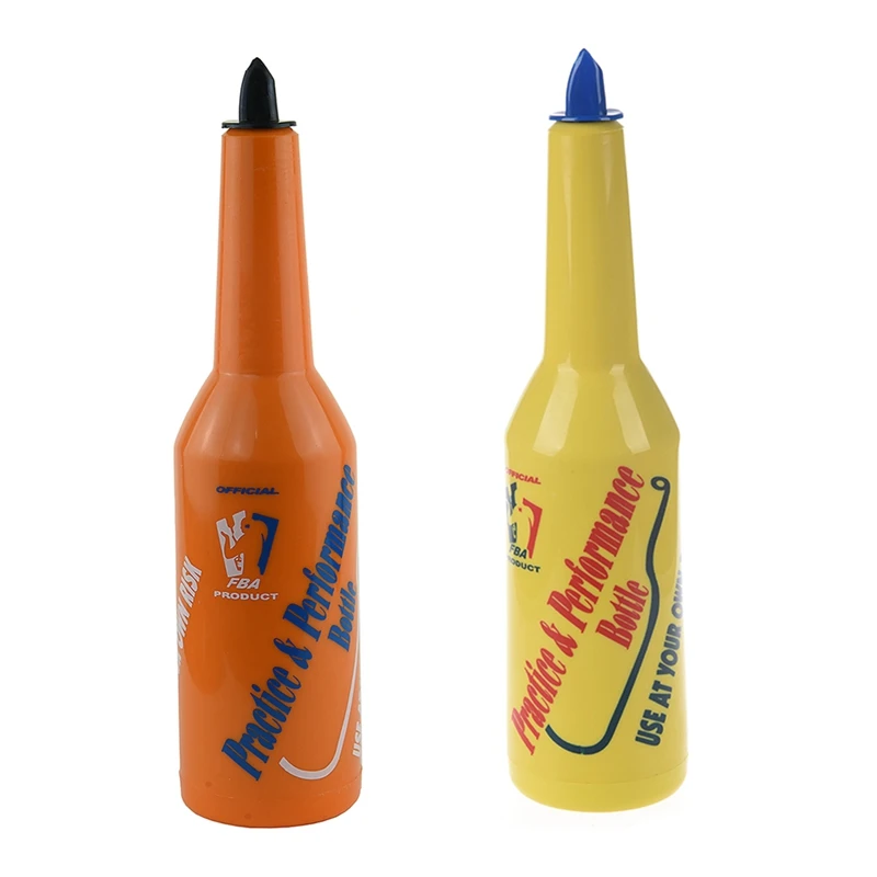 

2X Flair Bartender Bartending Practice Bar Pub Bottle Wine Cocktail Shaker - Yellow & Orange