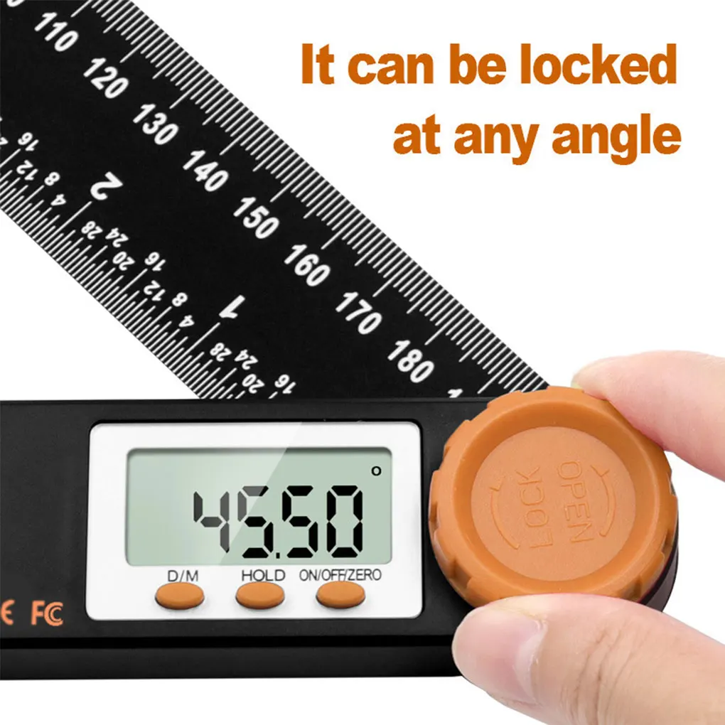 

Plastic Digital Protractor Portable Measuring Fixing Knob Angle Ruler