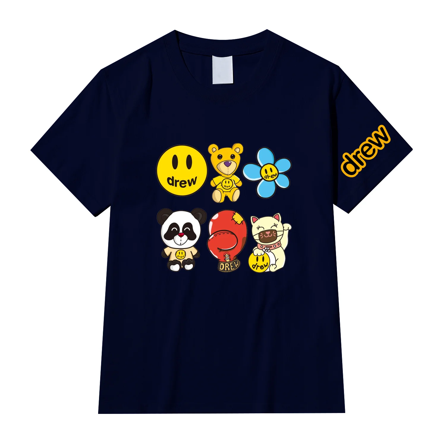 

Drew Oversized T-shirt New Men And Women T Shirt Same Loose Basic Classic Short-sleeved High Street Casual Cotton T-shirt