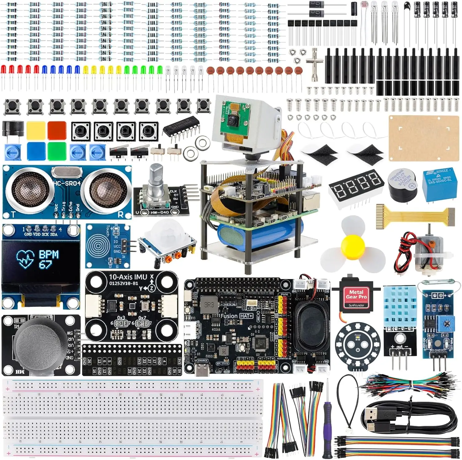 Фото Набор SunFounder AI Fusion Lab Kit для Raspberry Pi 5/4/3B+/Zero 2w, поддержка нескольких LLM (ChatGPT/Gemini/Grok), OpenCV и MediaPipe, Python №1