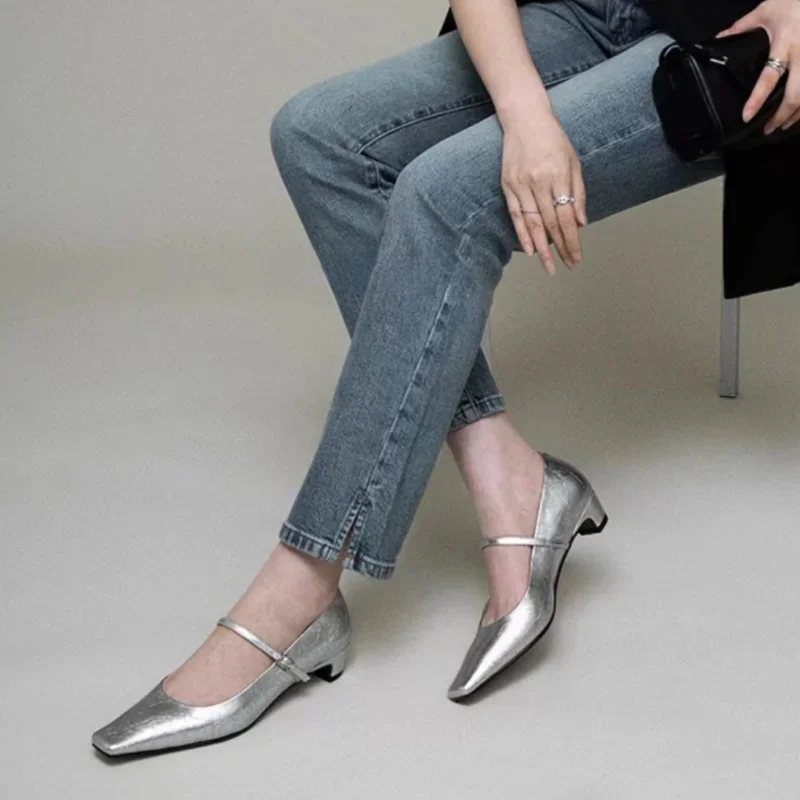 Женские туфли-лодочки Новинка осени 2024 женская обувь с квадратным носком удобные