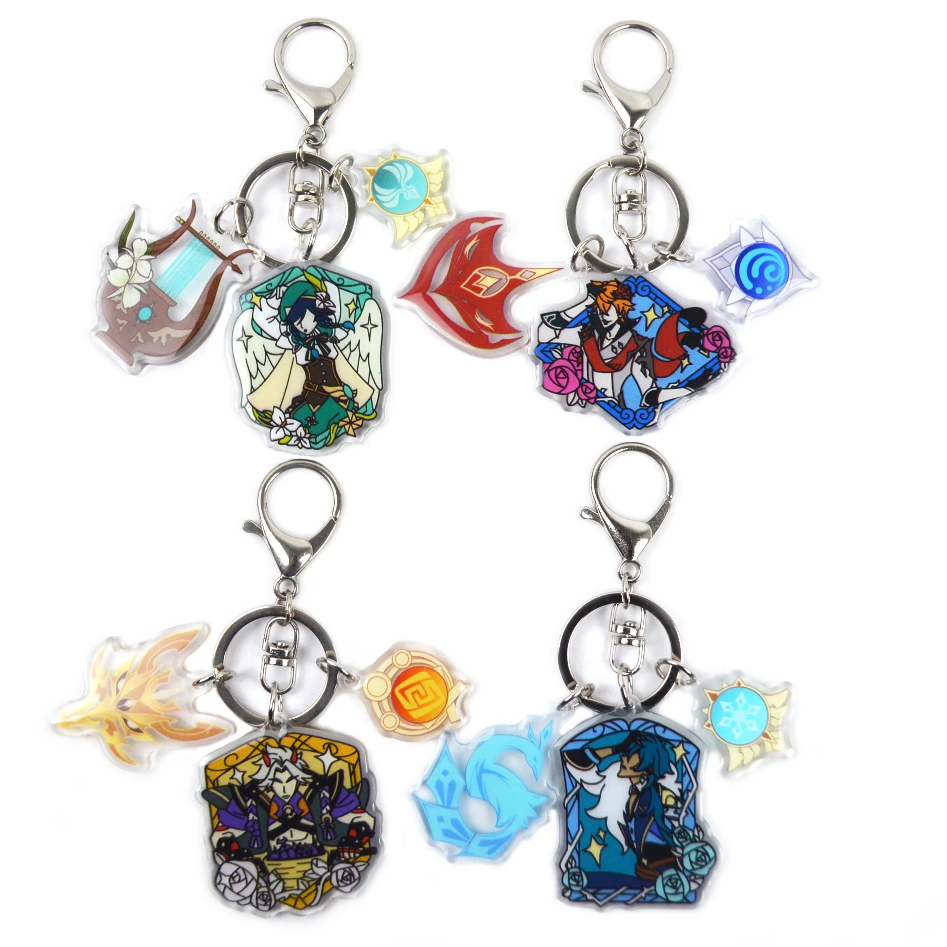 

Genshin Impact Figure Keychain Anime Game Acrylic Hutao Xiao Ganyu Paimon Eula Kazuha zhongli Ayaka Venti Keychain Trinket