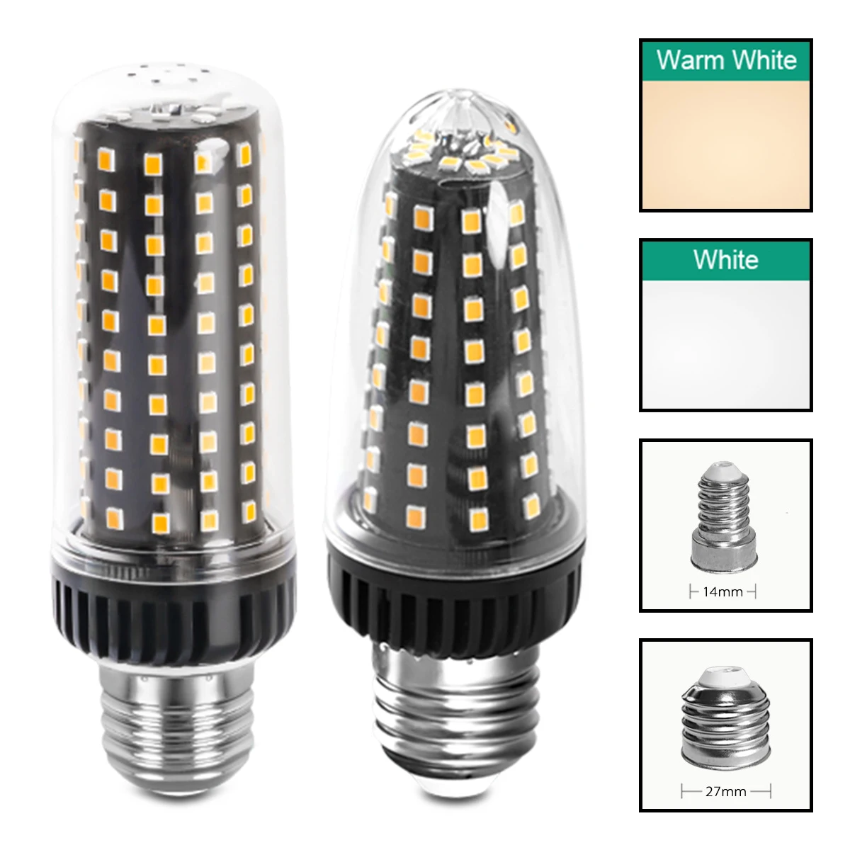 Фото Led Кукурузная лампочка 20w 30w 20w / 30w Холодное и теплое E14 / e27 360 / градус 220v 240v Прозрачное / pc / Корпус Smd2835 №4