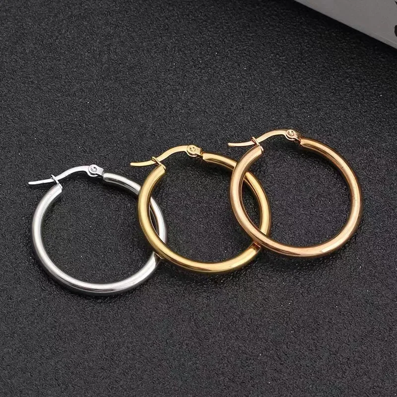 Showfay простые шикарные серьги-кольца из нержавеющей стали золотого цвета для