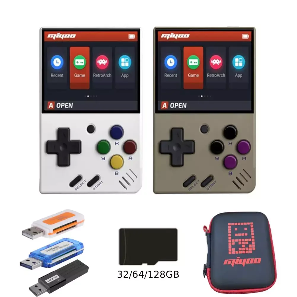 Miyoo Mini Retro Video Gaming Console 2.8 inch IPS 32/64/128G Handheld Game Players For FC GBA With USB2.0 4 SD Card Reader