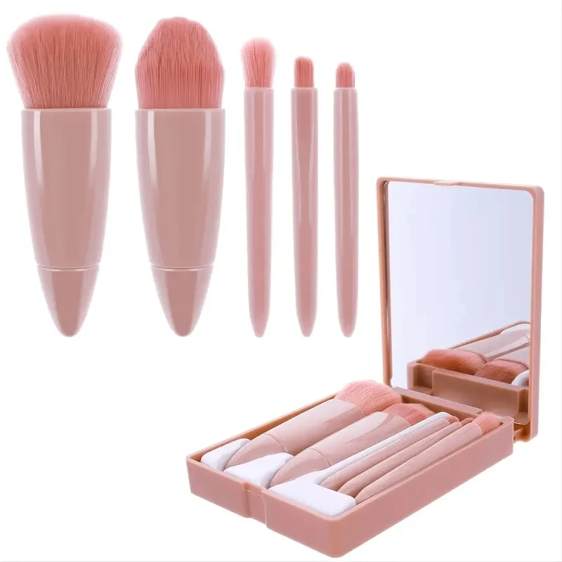 

5Pcs Makeup Brushes Tool Set Cosmetic Powder Soft Fluffy Mirror Makeup Brushes Set Eye Shadow Foundation Blush Set Easy Carry