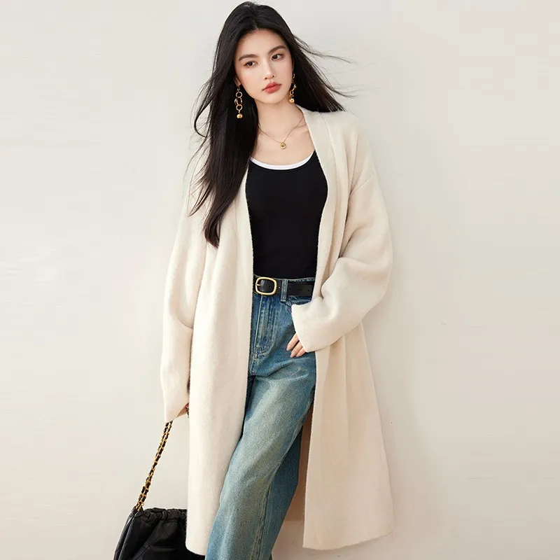 Женские вязаные длинные кардиганы Новое поступление 2024 осень простой стиль с