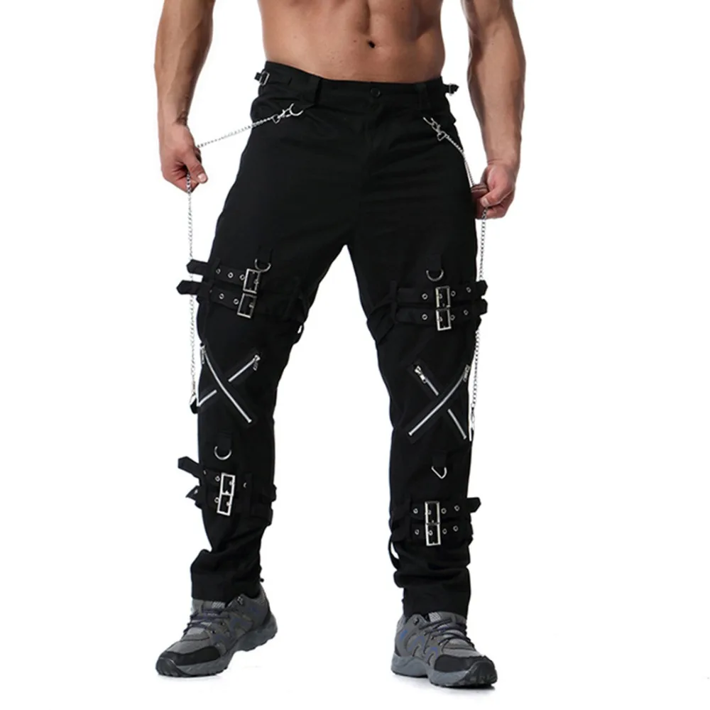 

2022 New Arrivals Men fashion hip hop joggers punk rock cargo pants zippers streetwear men vinatge trousers drop shipping ABZ182