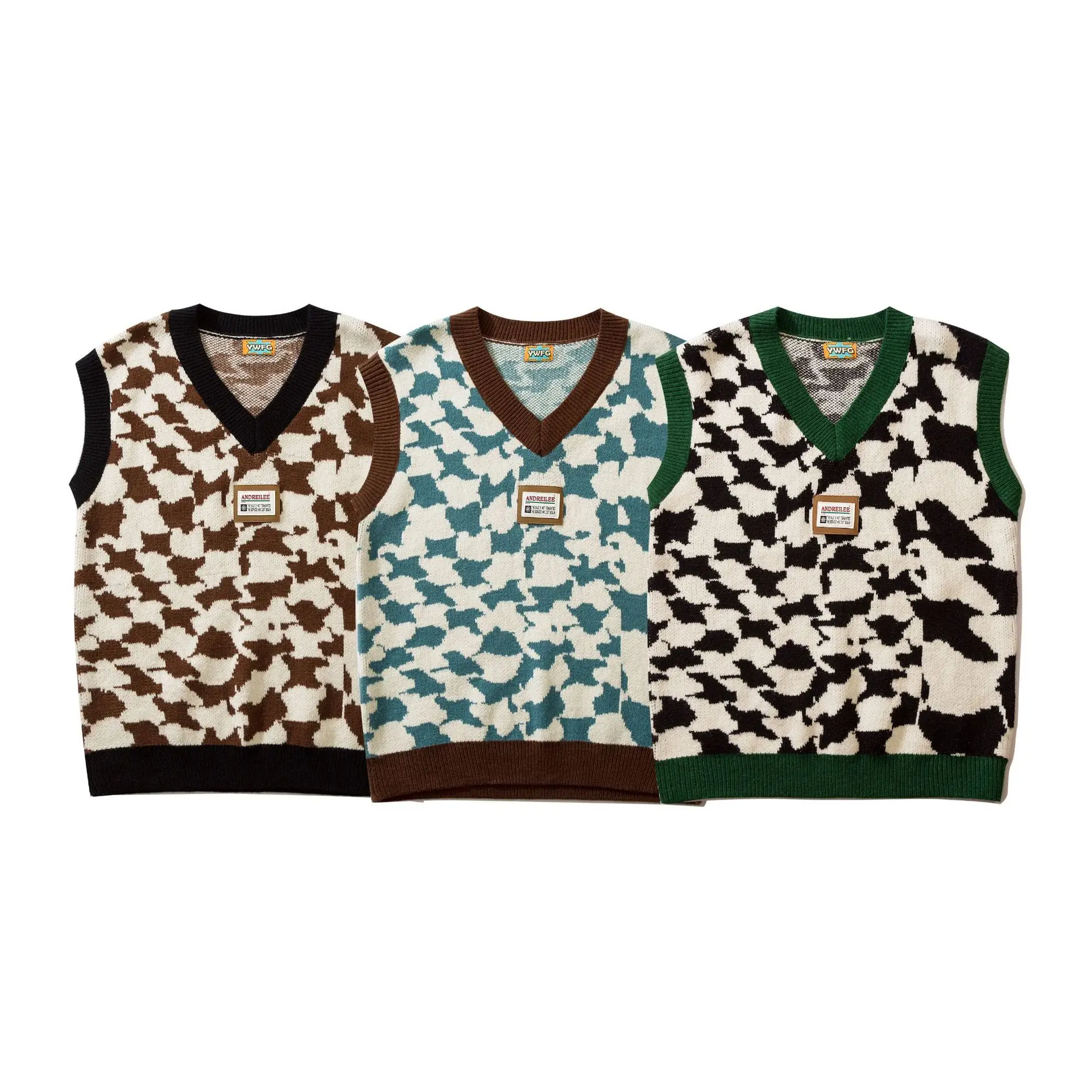 

2022 American V-neck Vest Sweater Men's Fashion Brand Autumn Winter New Couple Sweater Sleeveless Vest Man Top