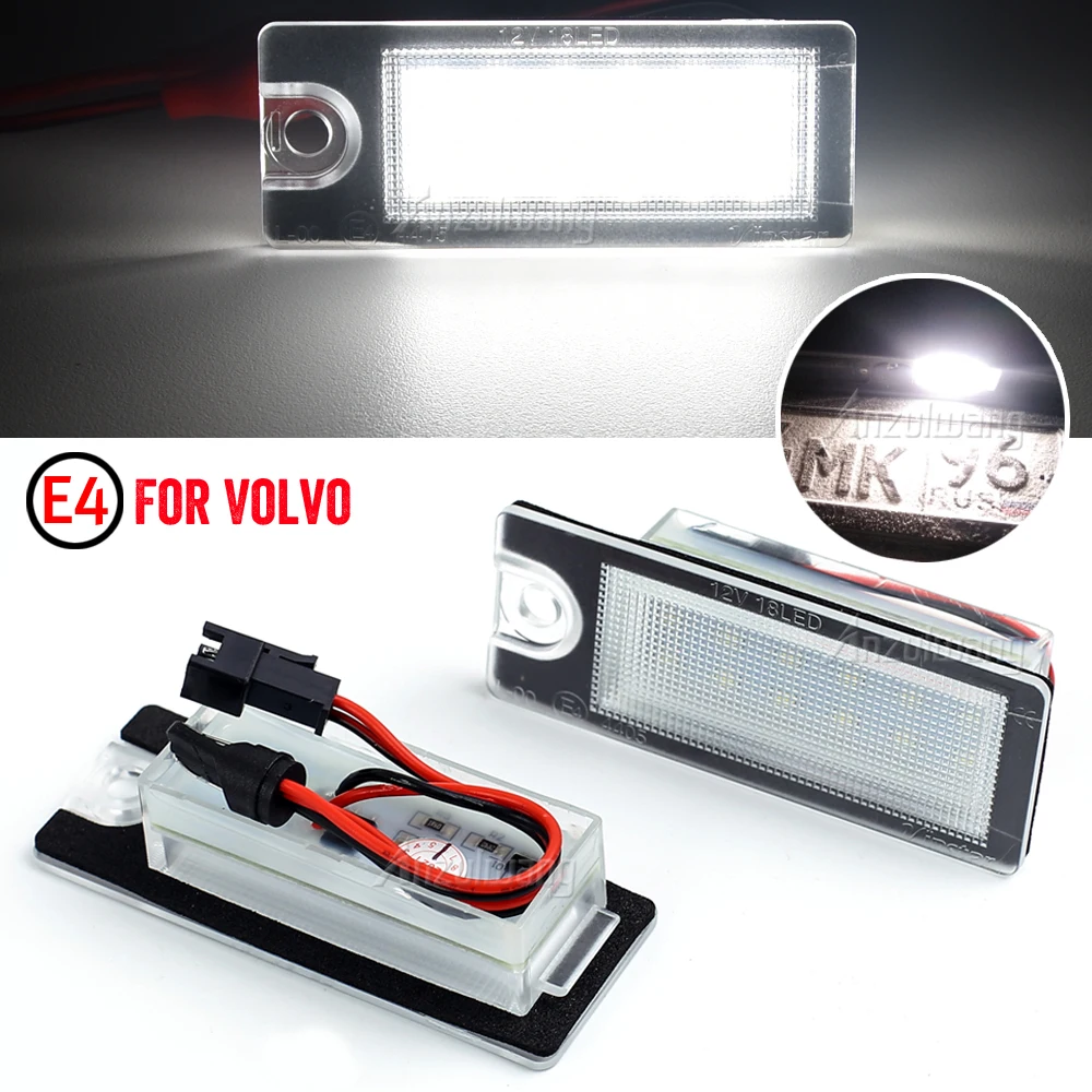 

2Pcs LED License Plate Lights 18 Car Number LEVED License Plate Lamp Light for Volvo S80 99-06 S60 V70 XC70 XC90 Car Accessories
