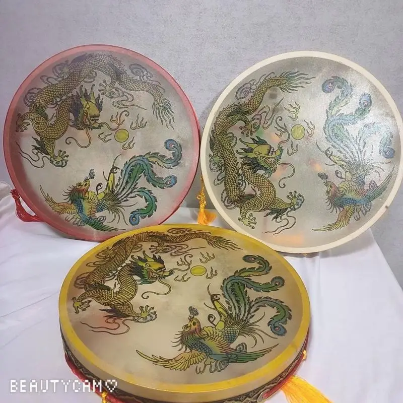 

Китайские традиционные этнические характеристики, барабан Wen Wang с барабанной сумкой, барабанная плетка, перкуссионный инструмент с настраиваемым рисунком