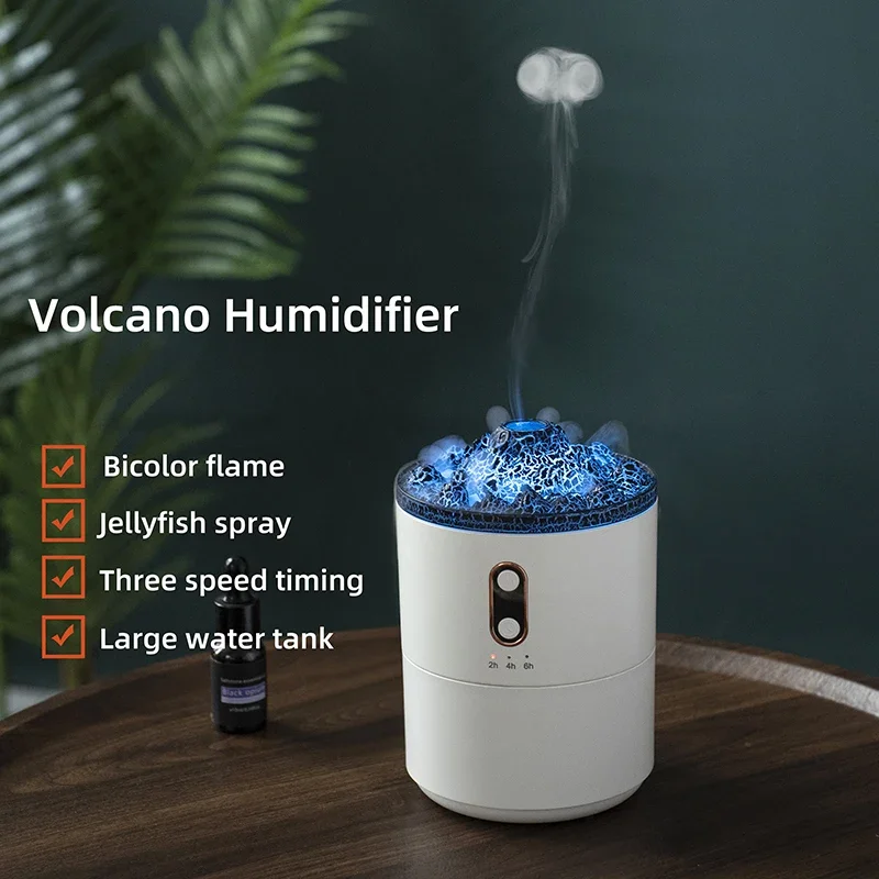 

Volcano Fire Flame Air Humidifier Aroma Diffuser Essential Oils Diffuser Jellyfish Electric Aromatic Oasis for Home Bedroom