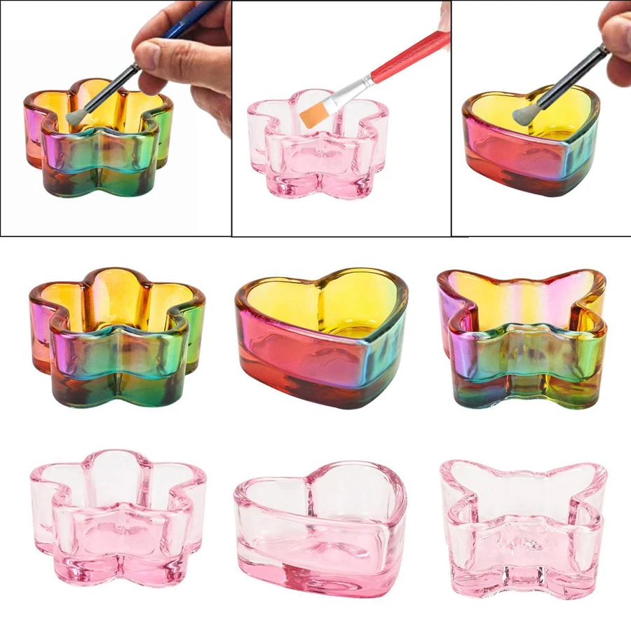 1 шт. Радужная Хрустальная прозрачная стеклянная тарелка для жидкости чашка