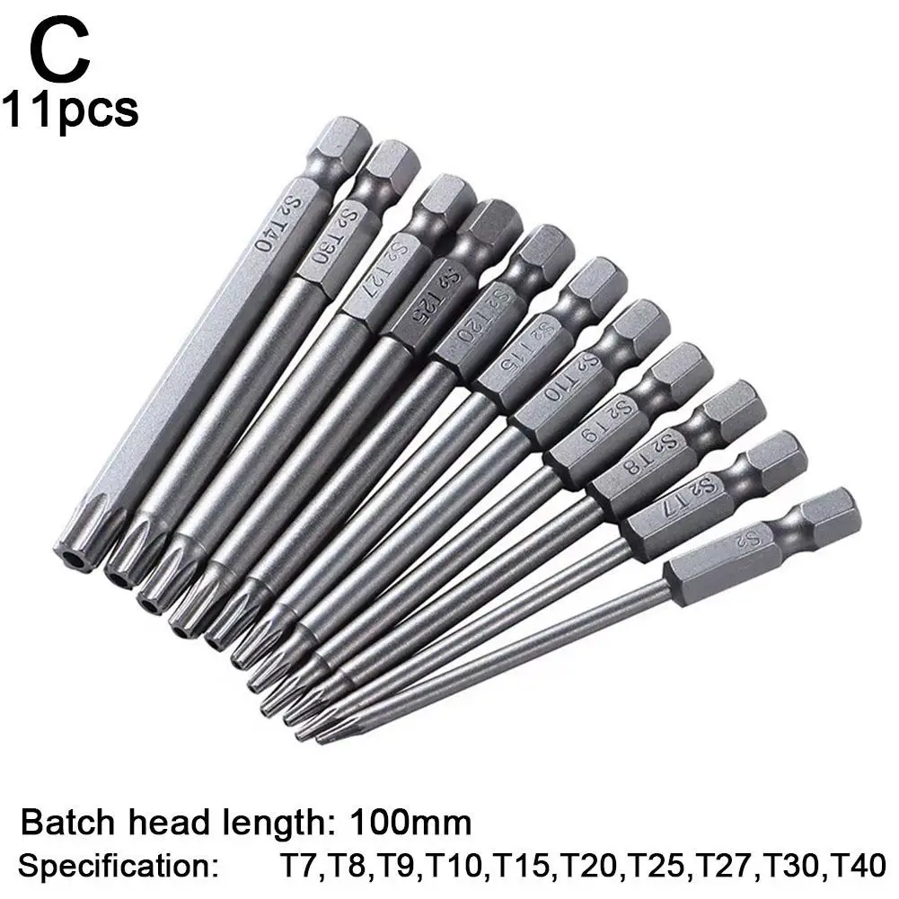 

50/75/100/150 мм 1/4 "защитные биты Torx с шестигранным хвостовиком T7 T8 T10 T15 T20 T25 T27 T30 T40 для проектов «сделай сам» 8/12 шт.