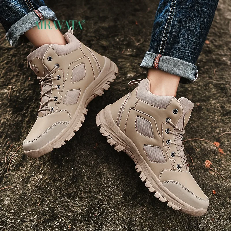 Winter Men Boots Military Special Force Tactical Desert Boots Outdoor Non Slip Hiking Ankle Boots Big Size 39-49