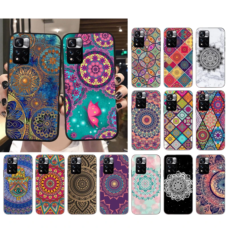 

Phone Case For Xiaomi Redmi Note 11 11S 11T Pro 10 9Pro Note9S 10S Redmi 10 9 10C 9C 9A 9T Mandala flower totem